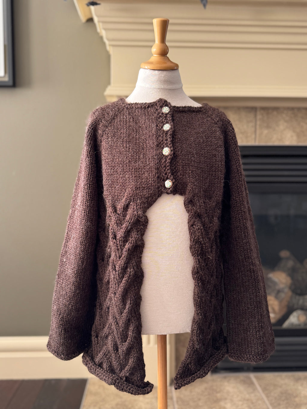 Hand knit Wool Blend Child’s Cardigan
