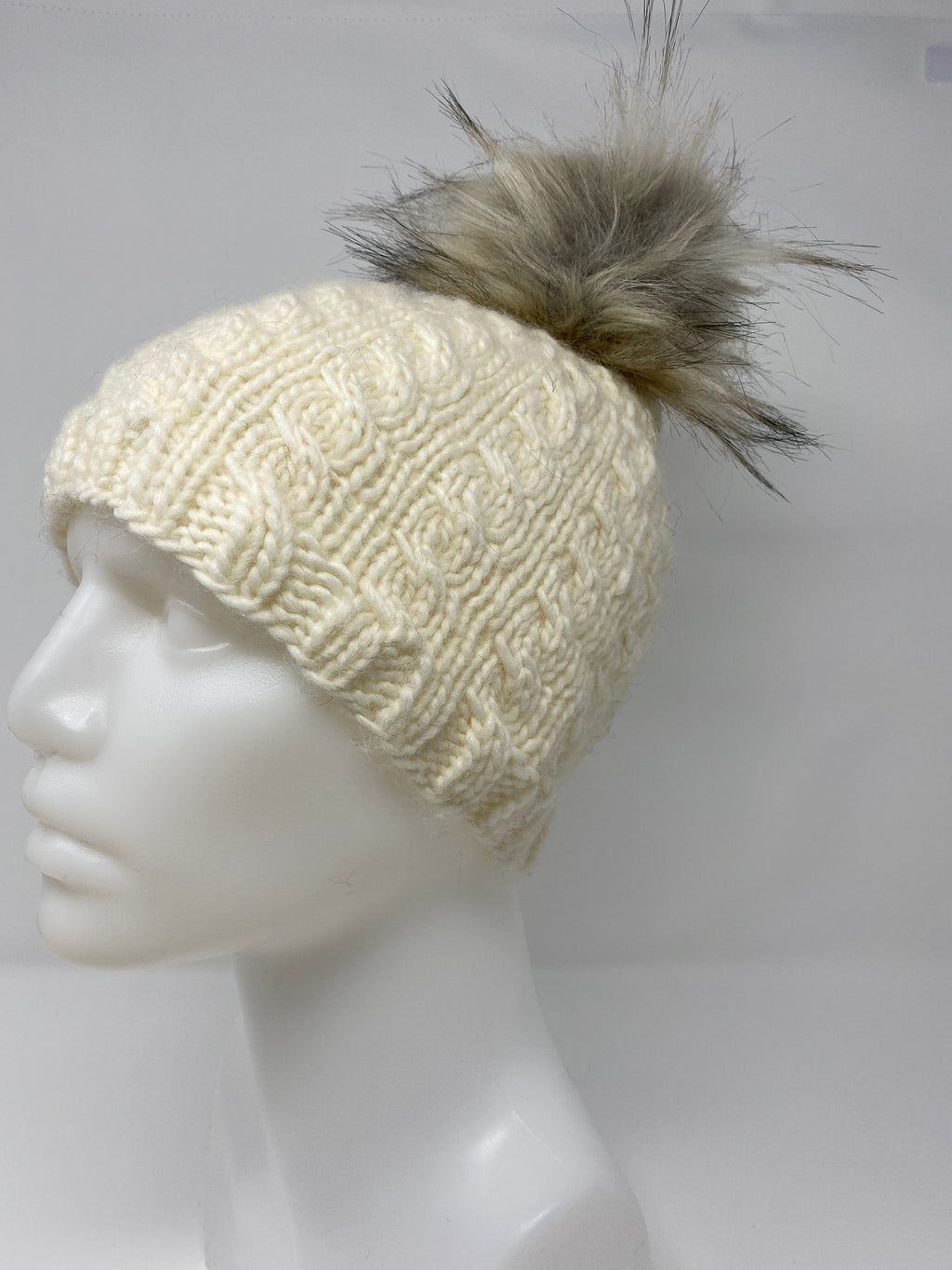 Pure Wool Hand-knit Cabled Hats