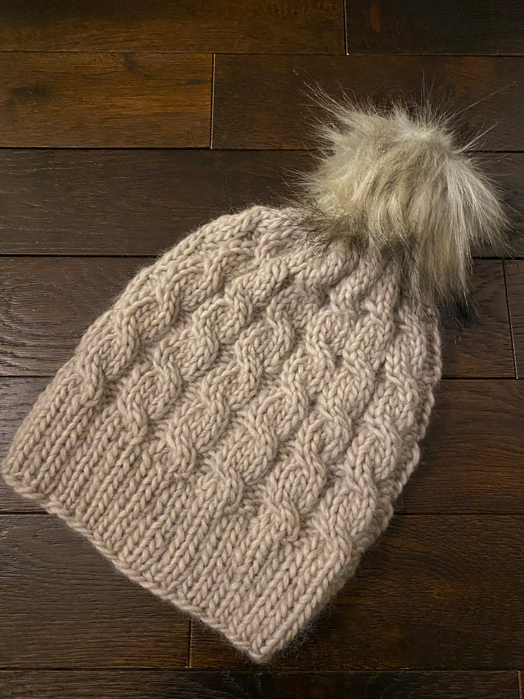 Pure Wool Hand-knit Cabled Hats