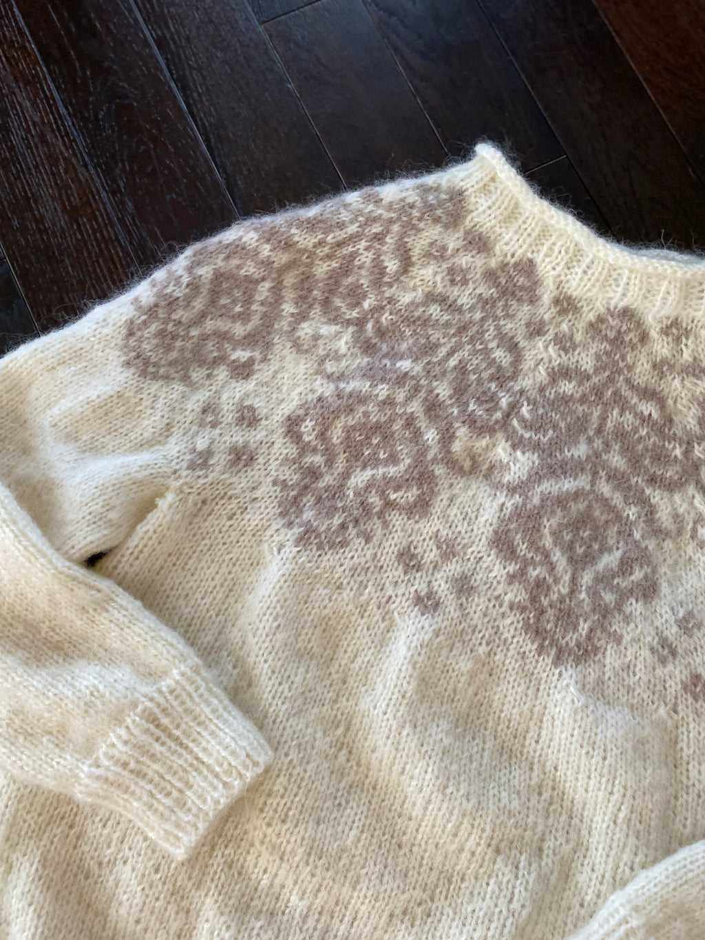 Hand-knit Nordic Pullover Sweater