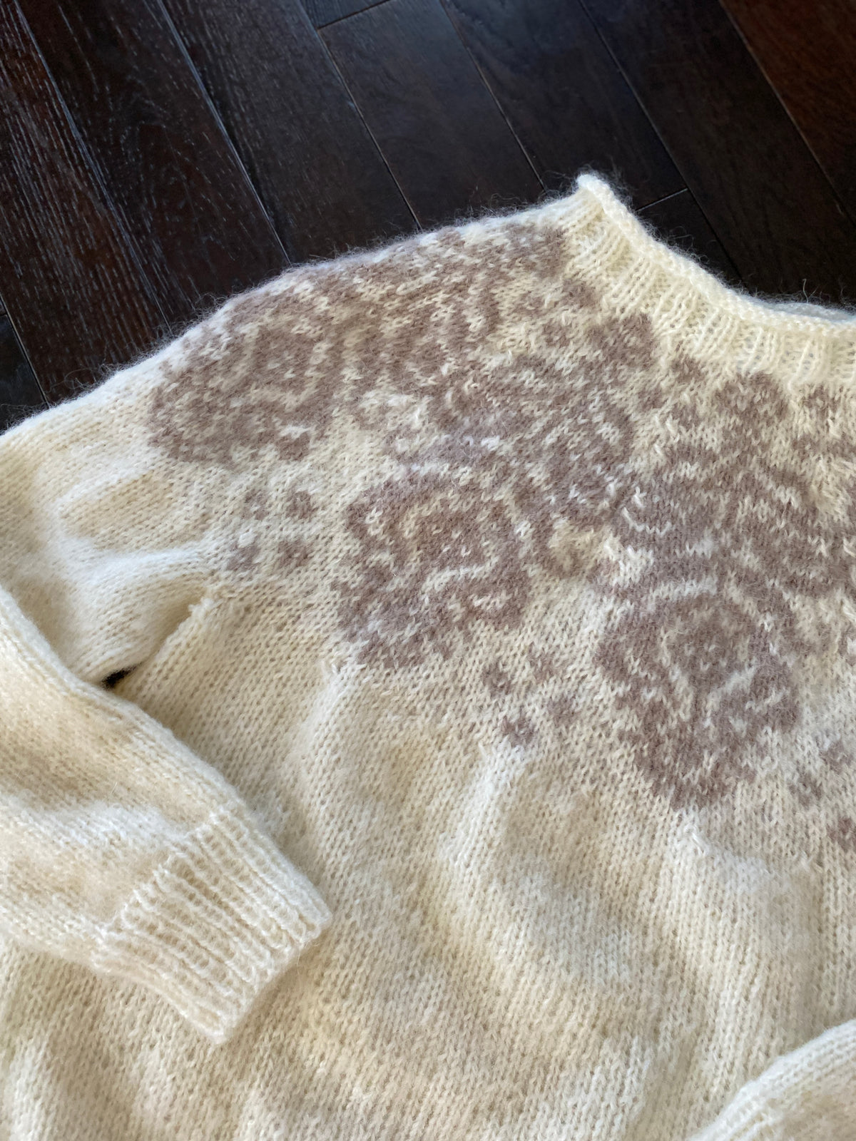 Hand-knit Nordic Pullover Sweater