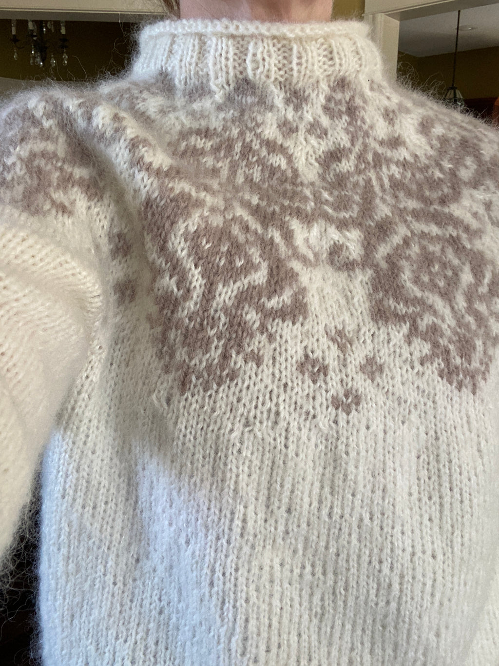 Hand-knit Nordic Pullover Sweater
