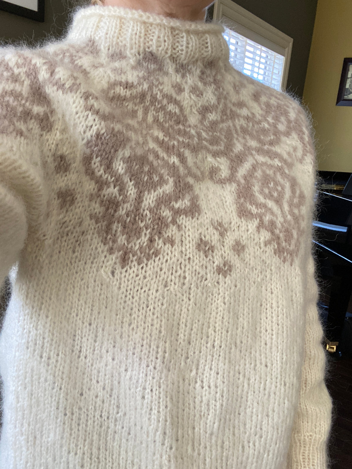 Hand-knit Nordic Pullover Sweater