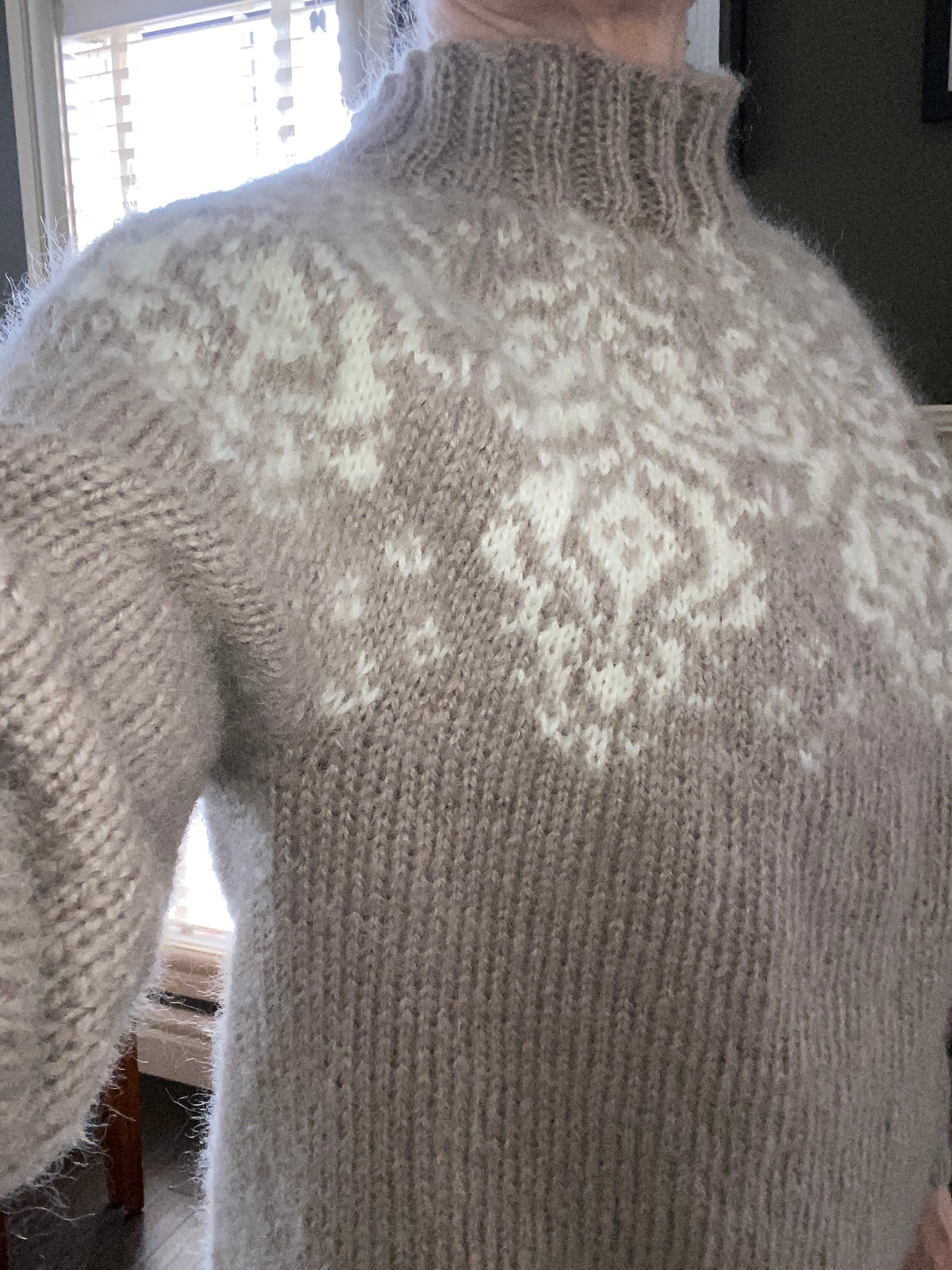 Hand-knit Nordic Pullover Sweater