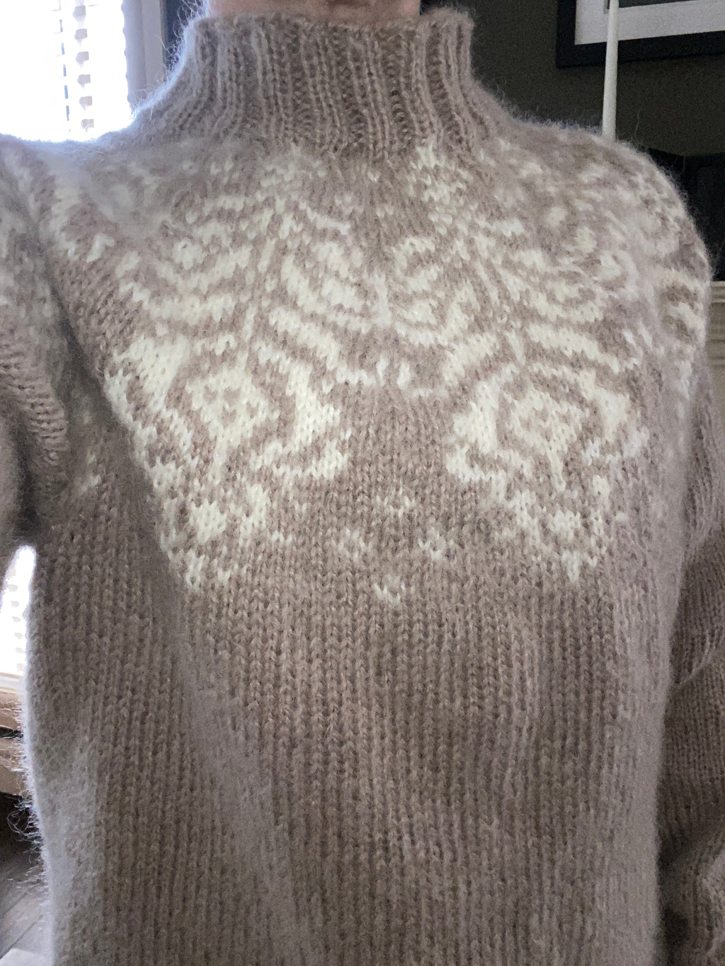 Hand-knit Nordic Pullover Sweater