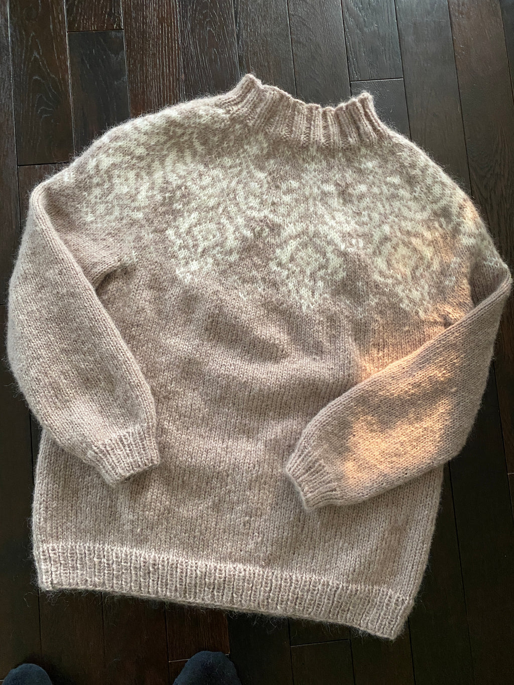 Hand-knit Nordic Pullover Sweater